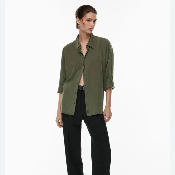 Aritzia Babaton Archive Shirt (Black, Tencel) - Picture 5 of 8